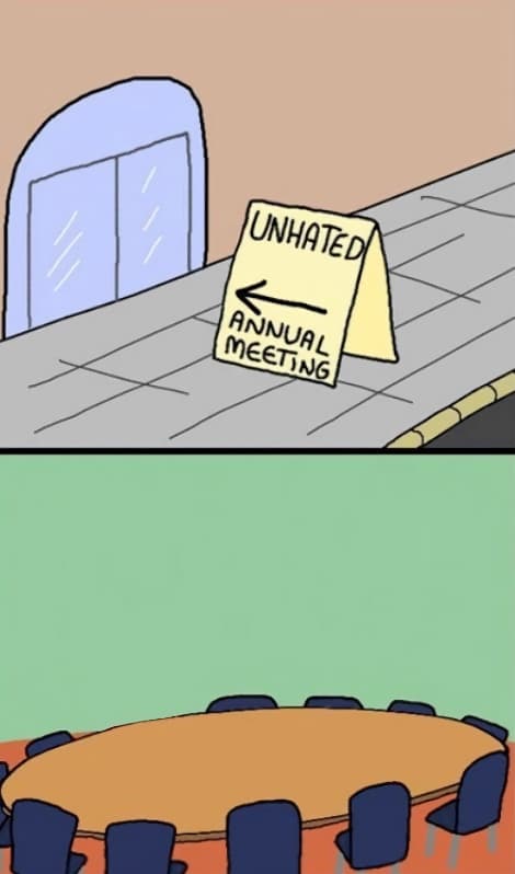 Unhated X Annual Meeting meme template