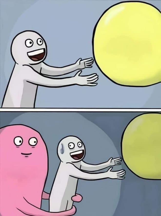 Running Away Balloon meme template