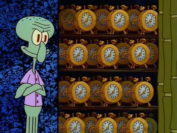 Squidward's Clock Closet meme template