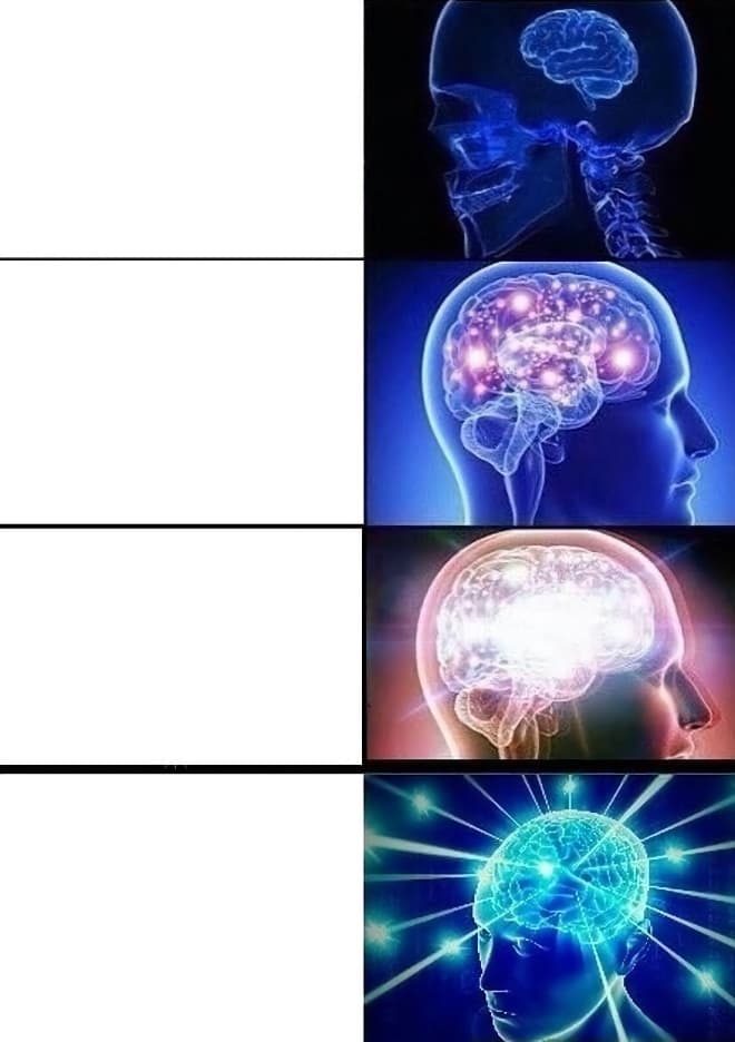 Expanding Brain meme template
