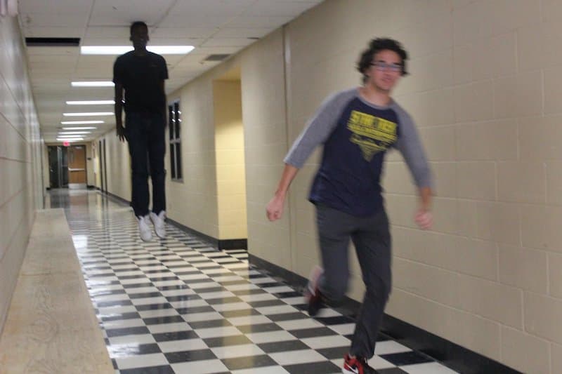 Floating Boy Chasing Running Boy meme template