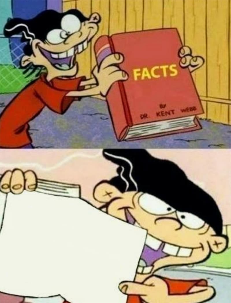 Double D's Facts Book meme template