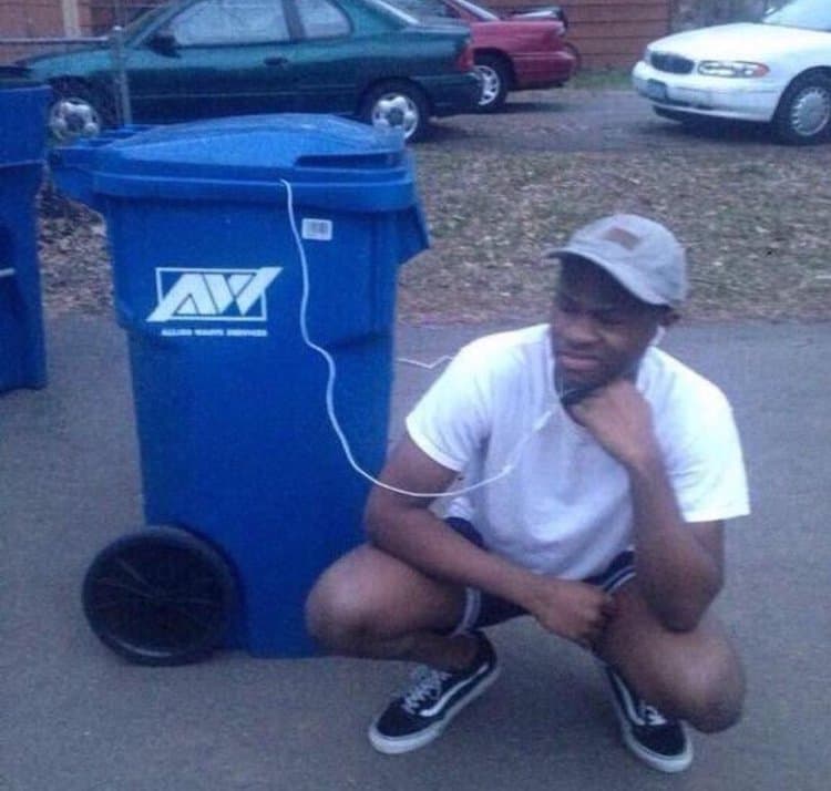 Listening to Trash meme template