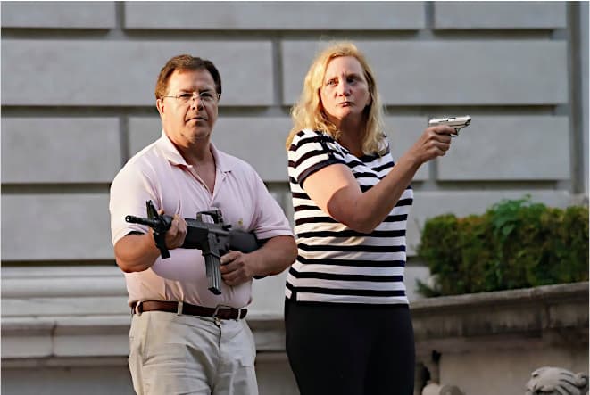 Ken and Karen St. Louis, Missouri Gun Couple meme template