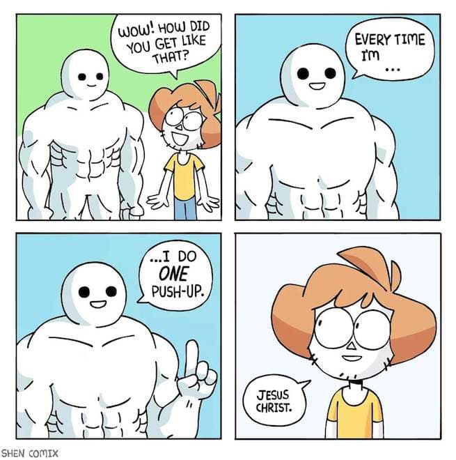 I Do One Push-up meme template