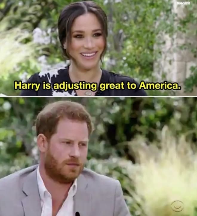 Harry Is Adjusting Great to America meme template