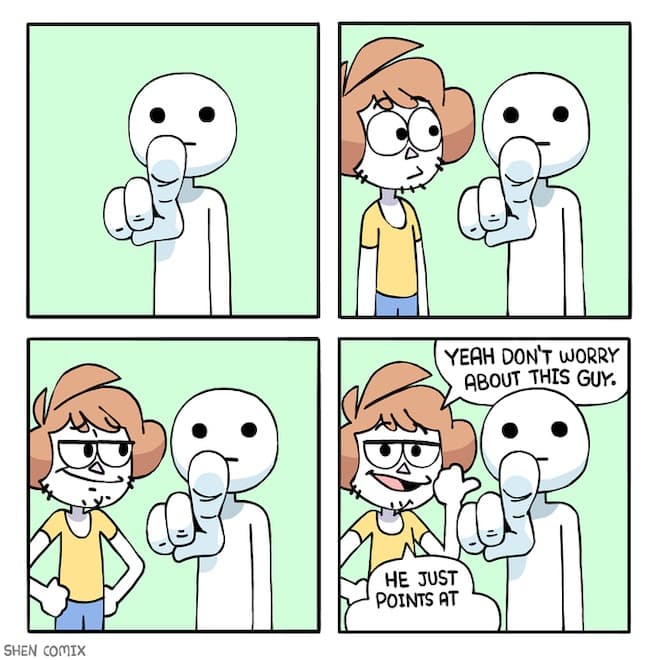 He Just Points At People meme template