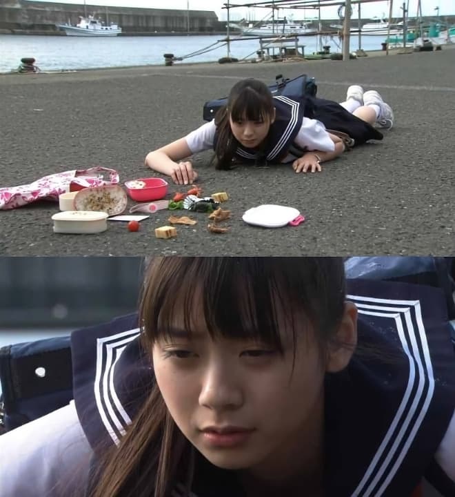 Schoolgirl Spilling Her Lunch meme template