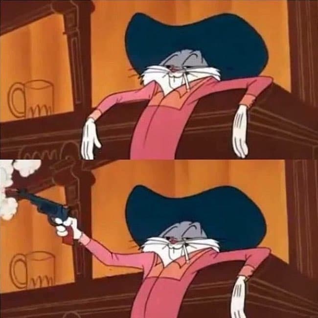 Bugs Bunny Shooting a Gun meme template